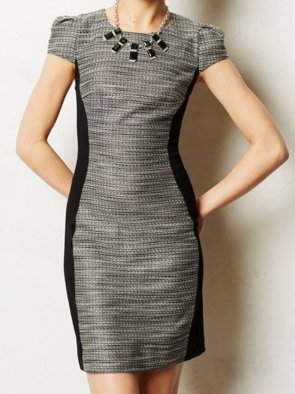 Anthropologie Moulinette Soeurs Metallic Tweed Sheath Dress